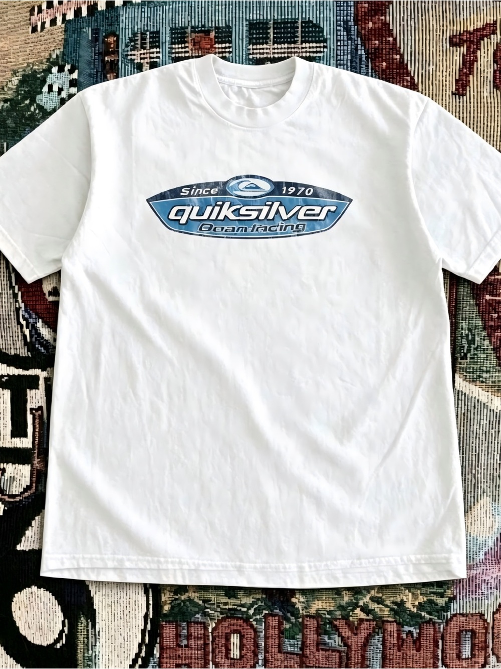 Vintage Quiksilver Since 1970 Boarding White Graphic Womens Mens T-shirt Unisex